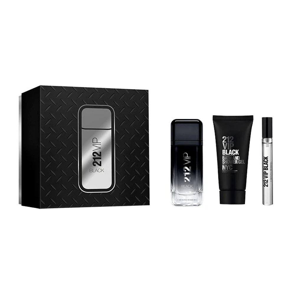 Carolina Herrera 212 VIP Black Set for Men - Eau de Parfum - 3 Pieces