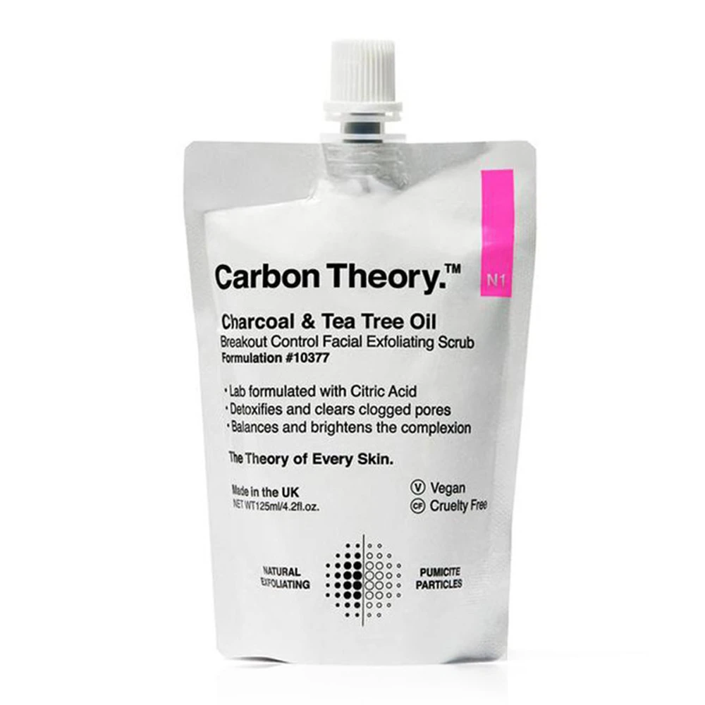 Carbon Theory Charcoal & Tea Tree Oil Breakout Control Facial Exfoliating Scrub - 125ml
