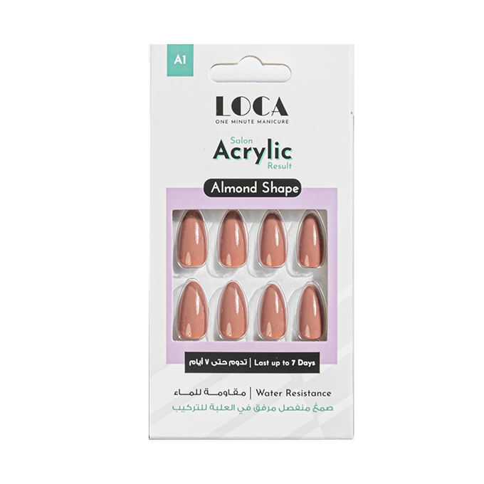 Loca Acrylic Nails Almond Shape - Nude