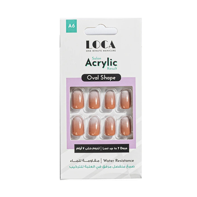 Loca Acrylic Nails Oval Shape - Ombre