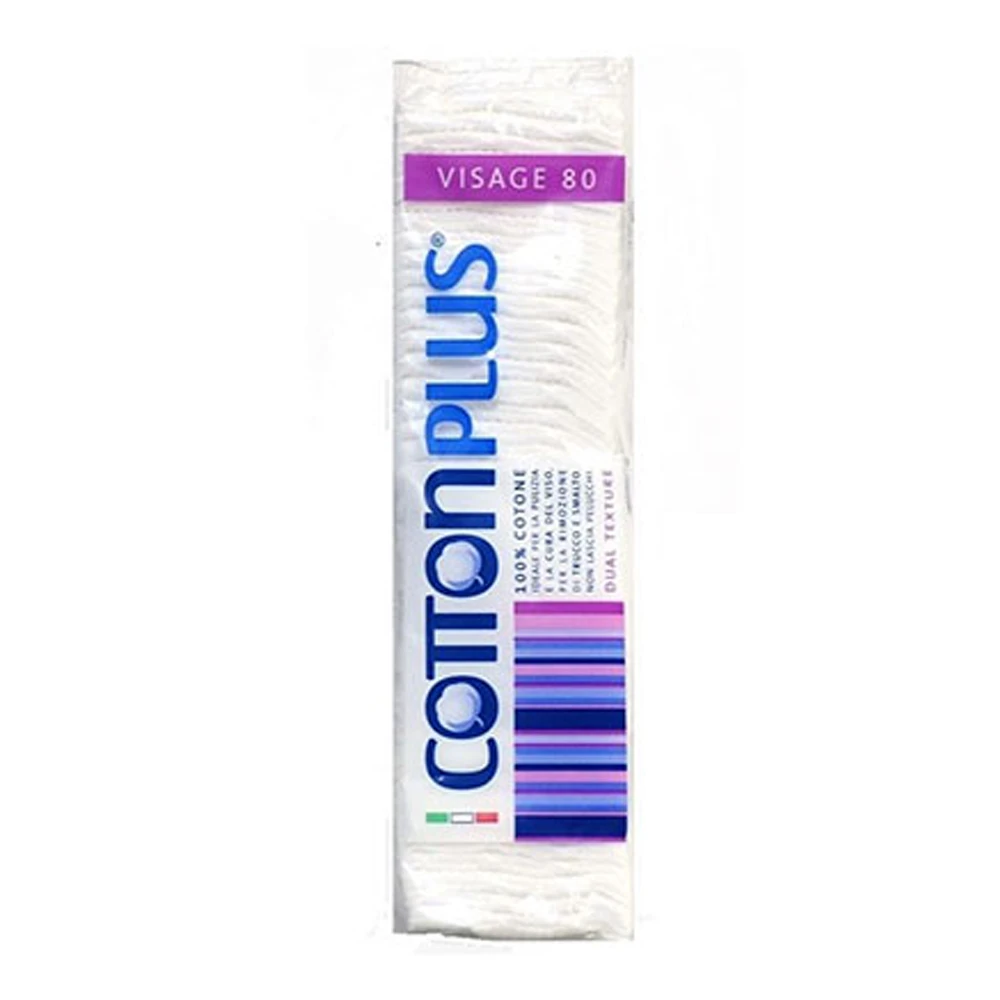 Cotton Plus Square Pads - 80 Pieces