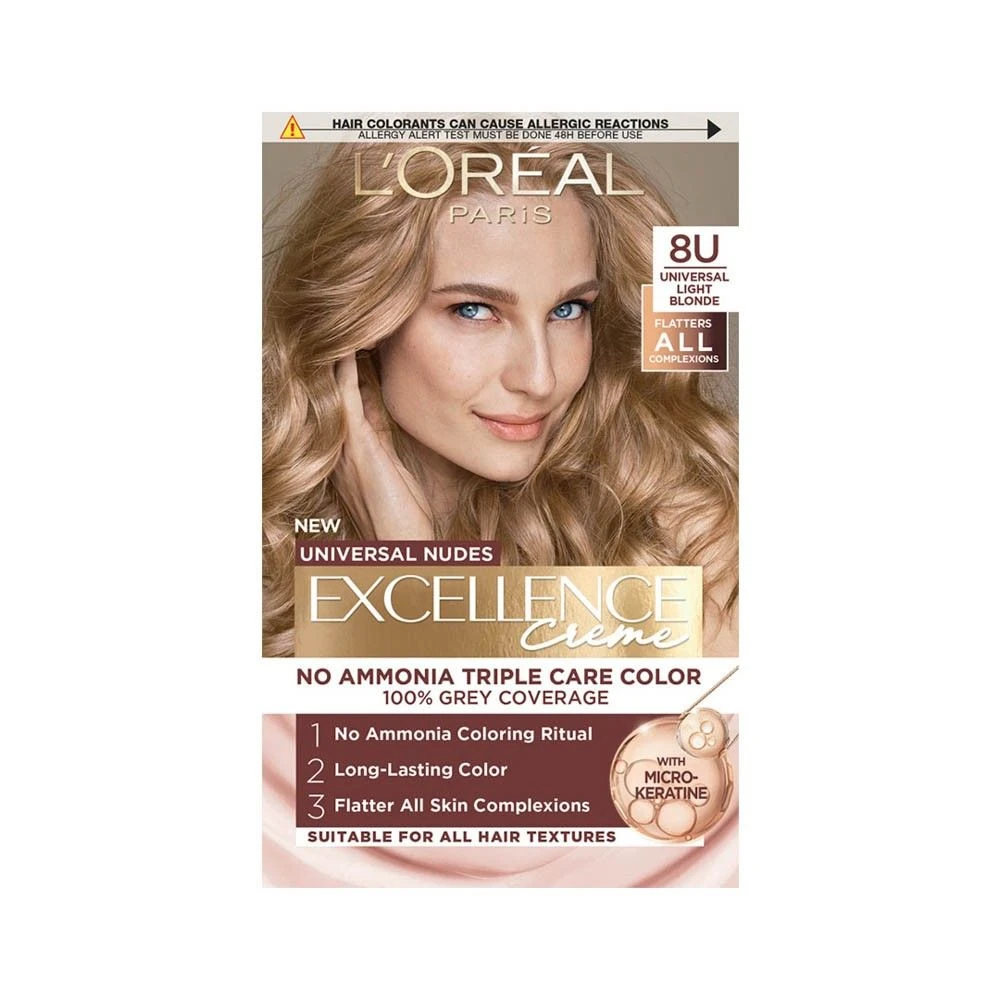 L'Oréal Paris Excellence Crème Universal Nudes Hair Color - 8U Light Blonde