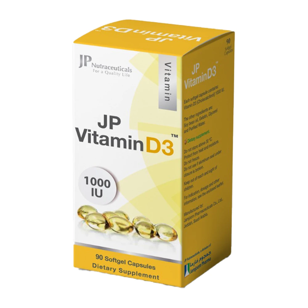 JP Vitamin D3 - 1000 IU 90 Soft Gel Capsules