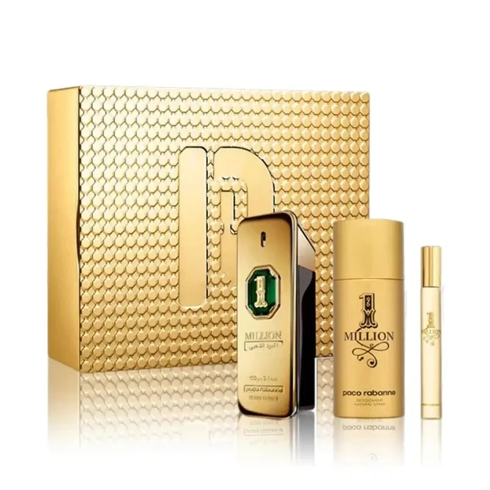 باكو رابان  مجموعة عطر ون مليون العود الذهبي للرجال - برفيوم انتنس - 3 قطع