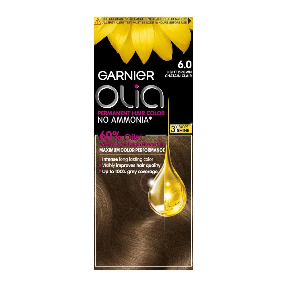 Garnier Olia No Ammonia Permanent Hair Color - Light Brown