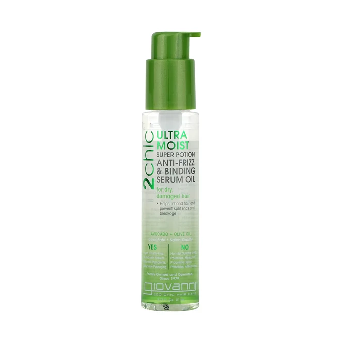 Giovanni 2chic Ultra Moist Anti-frizz & Binding Serum Oil Hair For Dry Damaged Hair - 81ml