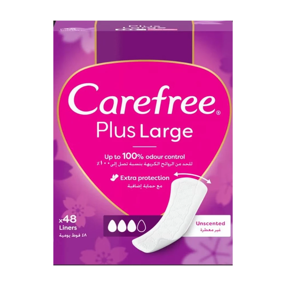 Carefree Plus Large Unscented Pantyliners - 48 Pantyliners