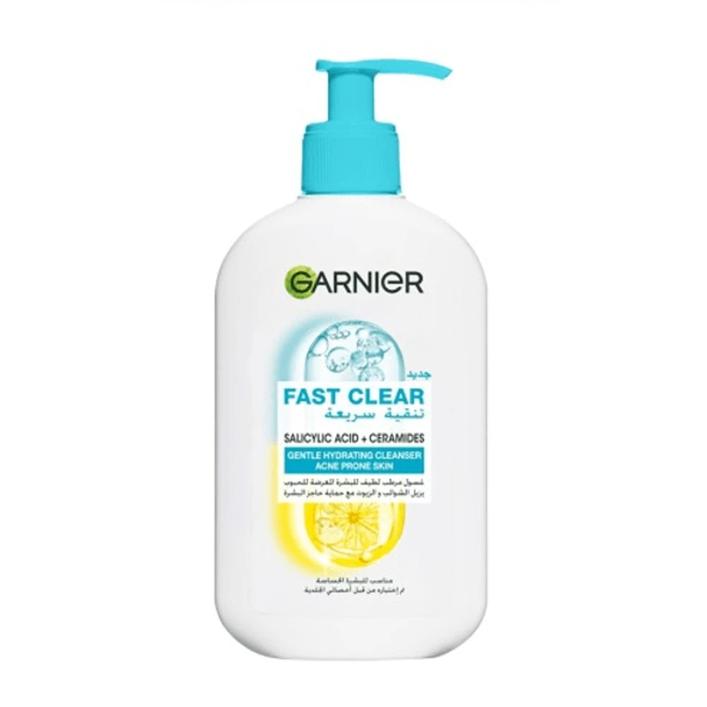 Garnier Fast Clear Gentle Hydrating Cleanser for Acne Prone Skin - 250ml