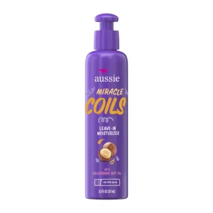 Aussie Miracle Coils Leave-In Moisturizer with Macadamia Nut Oil for Coily Hair - 251 ml