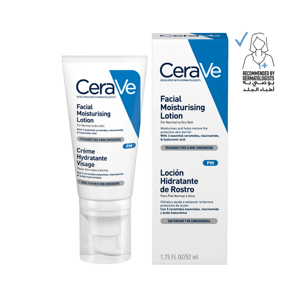 Cerave PM Facial Moisturizing Lotion Night Cream with Hyaluronic Acid - 52 ml
