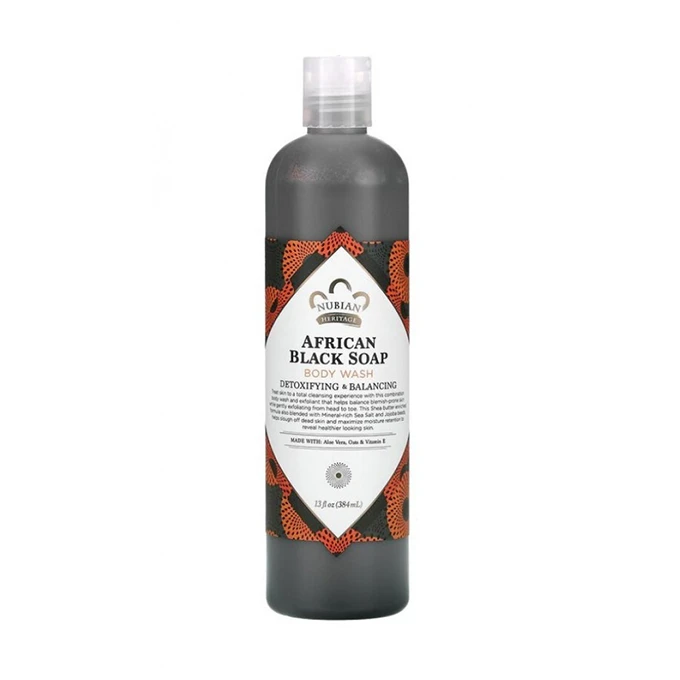 Nubian Heritage African Black Soap Body Wash - 384 ml