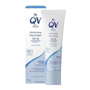 كيوفي كريم نهاري مرطب للوجه مع عامل حماية من الشمس SPF30 للبشرة الحساسة  - 75جم