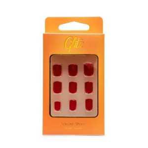 Glitz press on Nails Square Red (1)