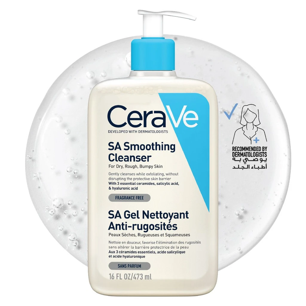 CeraVe SA Smoothing Cleanser Gel For Dry, Rough, Bumpy Skin - 473ml