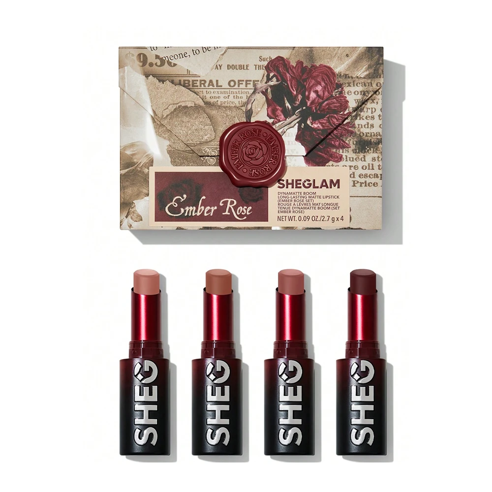 Sheglam Dynamatte Boom Long-Lasting Matte Lipstick Set - Ember Rose