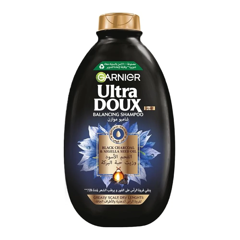 Garnier Ultra Doux Black Charcoal & Nigella Seed Oil Purifying & Shine Shampoo -  400ml