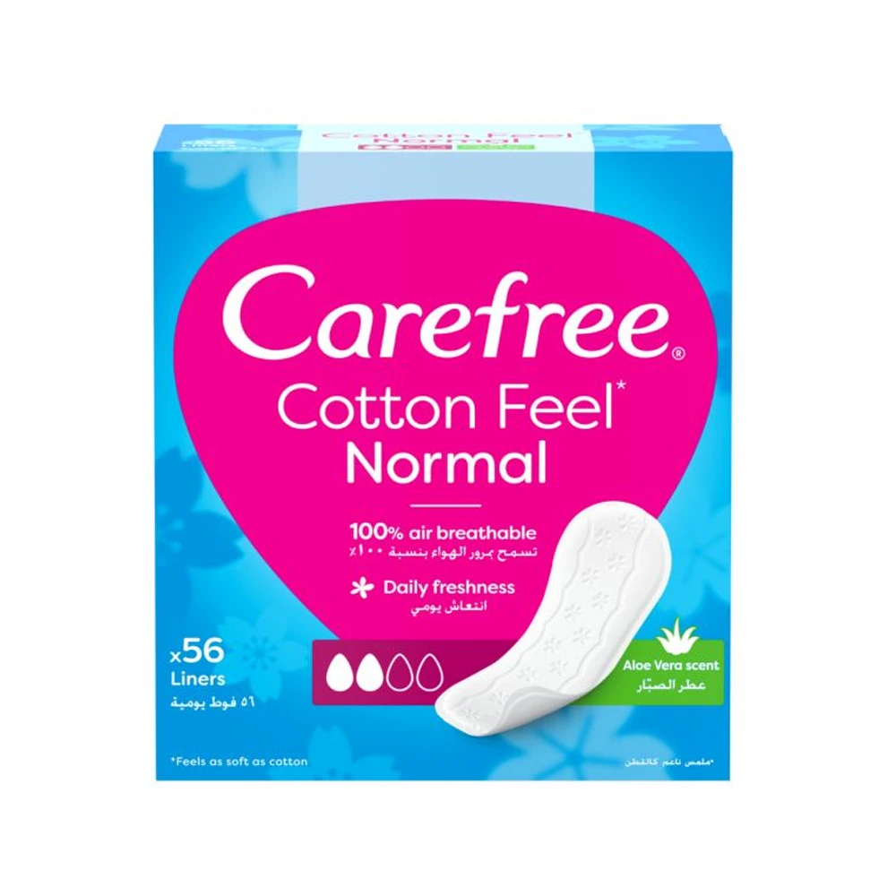 Carefree Cotton Feel Normal Aloe Vera Panty Liners - 56 Packages