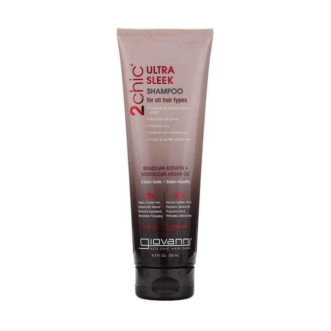 Giovanni 2chic Ultra Sleek Shampoo For All Hair Types Brazilian Keratin + Moroccan Argan Oil - 250ml