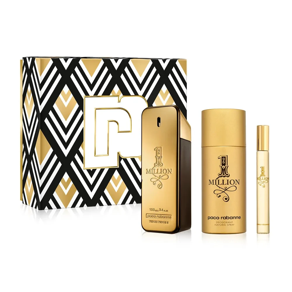 باكو رابان مجموعة عطر ون مليون للرجال - أو دو تواليت - 3 قطع